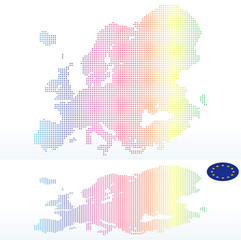 Obraz premium Map of Continent of Europe with with Dot Pattern
