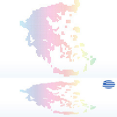 Fototapeta na wymiar Map of Hellenic Republic, Greece with with Dot Pattern