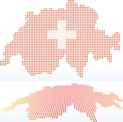 Map of Switzerland, Swiss Confederation with with Dot Pattern