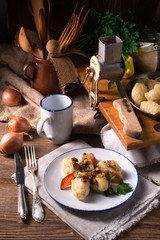 szare kluski -  Polish potato dumplings