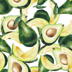 Materiał do szycia watercolor avocado pattern