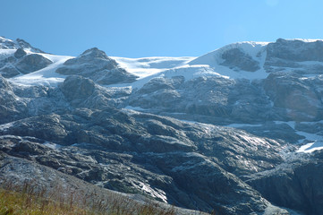 Peaks in snow nearby Grindelwald in Switzerland