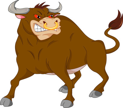 angry bull cartoon