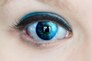Fototapeta premium earth on eye woman