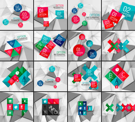 Set of business geometric option steps infographics