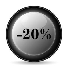 20 percent discount icon
