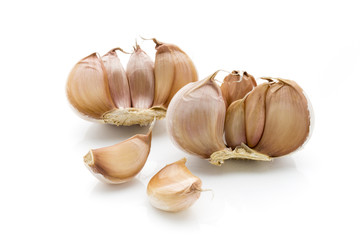 Garlic isolated on the white background.