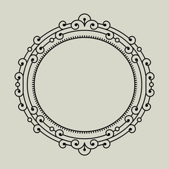 Vector geometric frame in trendy mono line style.