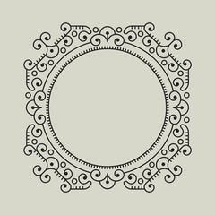 Vector geometric frame in trendy mono line style.