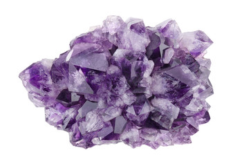 Amethyst Directly Above Over White Background