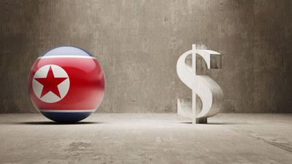 North Korea. Money Sign Concept.