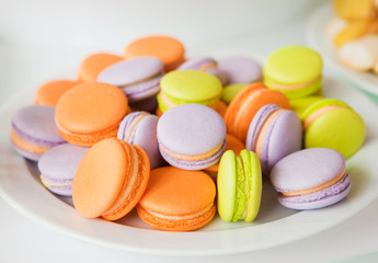 traditional french colorful macarons