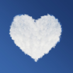 Heart clouds valentine's day concept