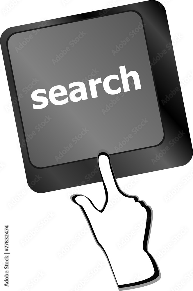 Aufkleber computer keyboard key with search button
