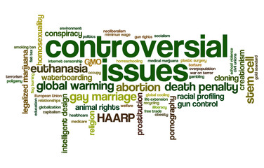 Fototapeta premium Words related to controversy and controversial issues