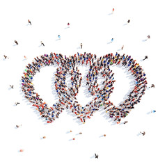 People in the form of an abstract symbol business.