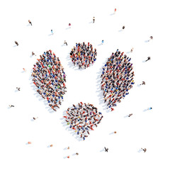 People in the form of an abstract symbol business.