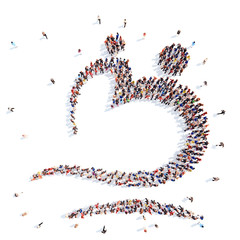 People in the form of an abstract symbol business.