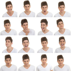 Fototapeta na wymiar set of male facial expressions