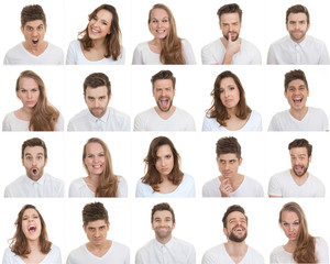 Obraz premium zestaw różnych twarzy płci męskiej i żeńskiej