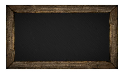 Empty old blackboard isolated on white