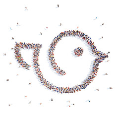 people in the form of birds.