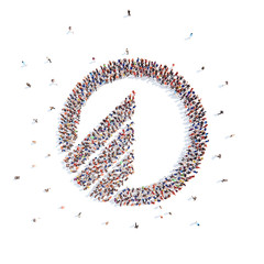 People in the form of an abstract symbol business.