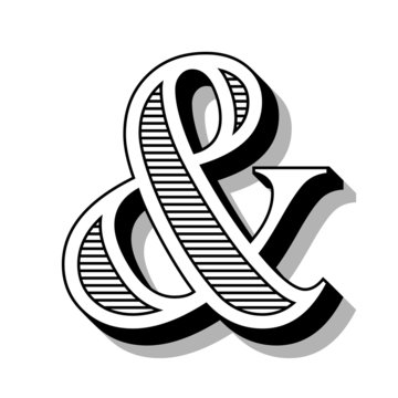 Font with lines.