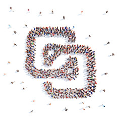 People in the form of an abstract symbol business.