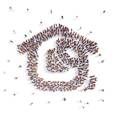 People in the form of an abstract symbol business.