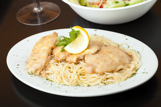 Chicken Francaise with Pasta