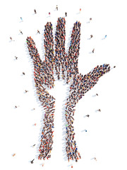 People in the form of an abstract symbol business.