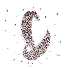 People in the form of an abstract symbol business.