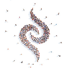 People in the form of an abstract symbol business.