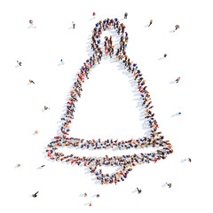 people in the shape of a bell.