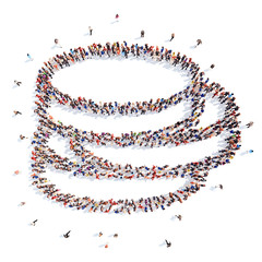 people in the form of a stack  coins.