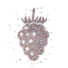 people in the form of a raspberry.