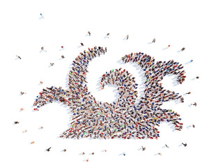 People in the form of an abstract symbol business.