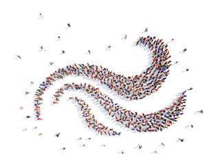 People in the form of an abstract symbol business.