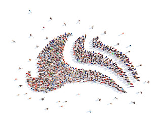 People in the form of an abstract symbol business.