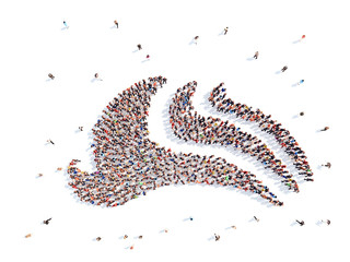 People in the form of an abstract symbol business.