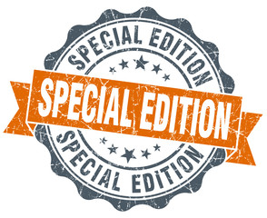 special edition vintage orange seal isolated on white