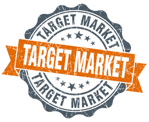 target market vintage orange seal isolated on white