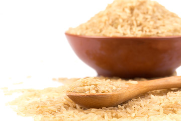 brown rice over the spoon