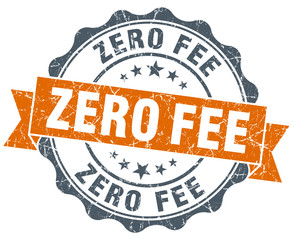 Obraz premium zero fee vintage orange seal isolated on white