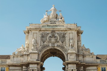 Fototapeta na wymiar Detail of Rua Augusta Arch, Lisbon, Portugal