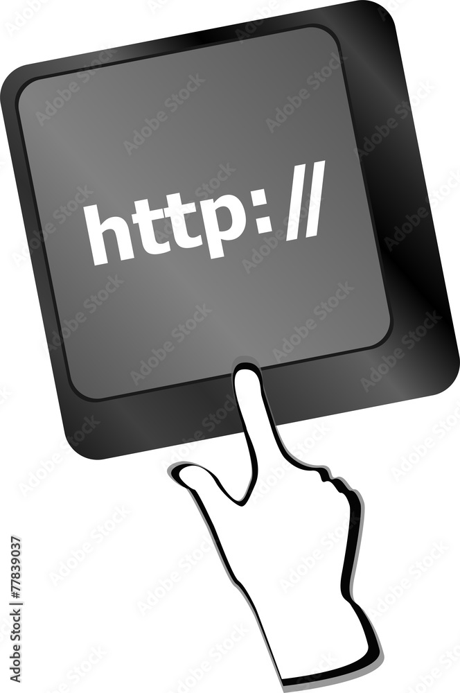 Poster http button on keyboard key - business concept