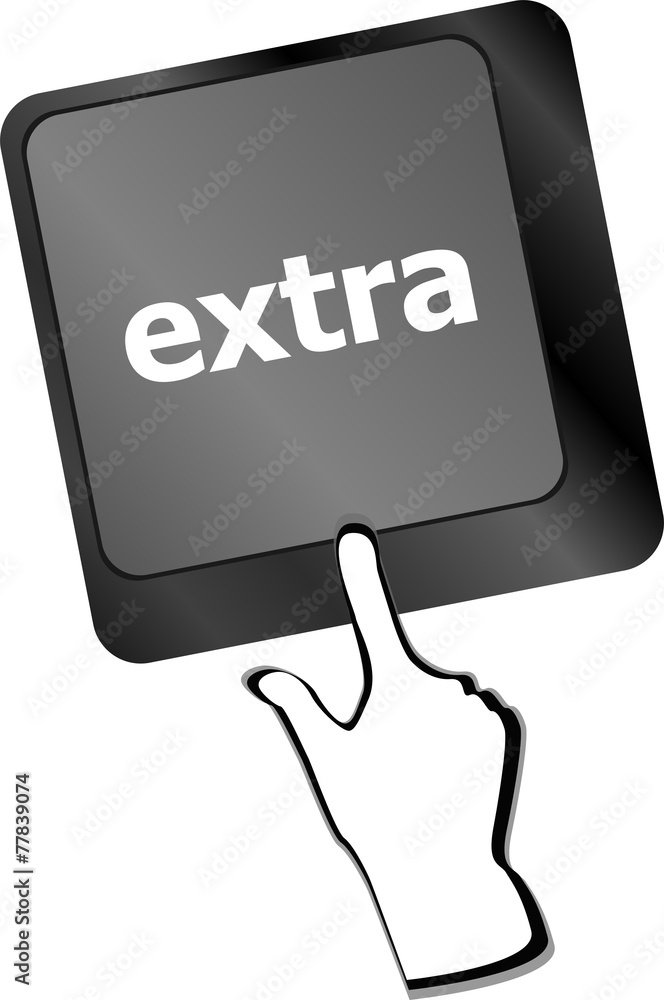 Poster computer keyboard key - extra word on it