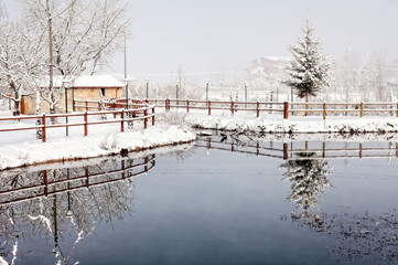 Fototapeta na wymiar paesaggio invernale