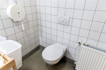 Opened door with toilet